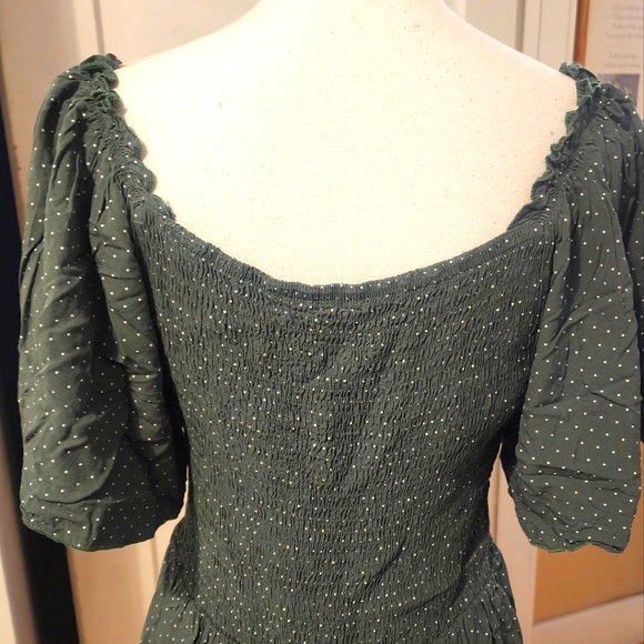 SHEIN Women's Smocked Square Neck Ruffle Bottom Top - Picture 8 of 10